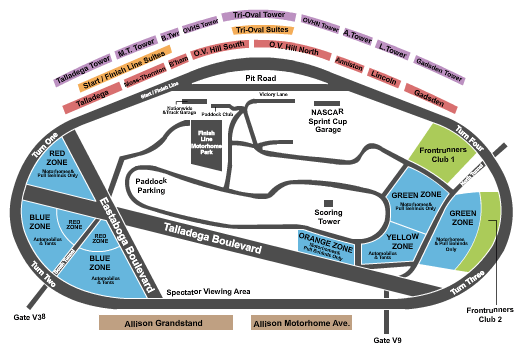 Talladega Superspeedway NASCAR Seating Chart